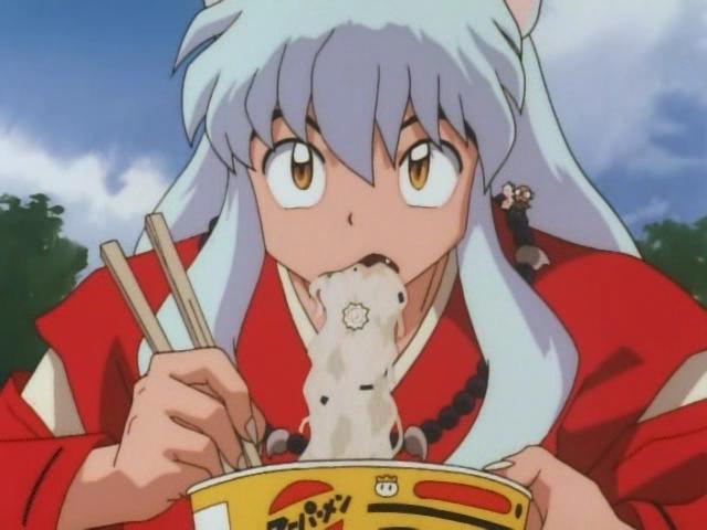 Inuyasha eating ramen