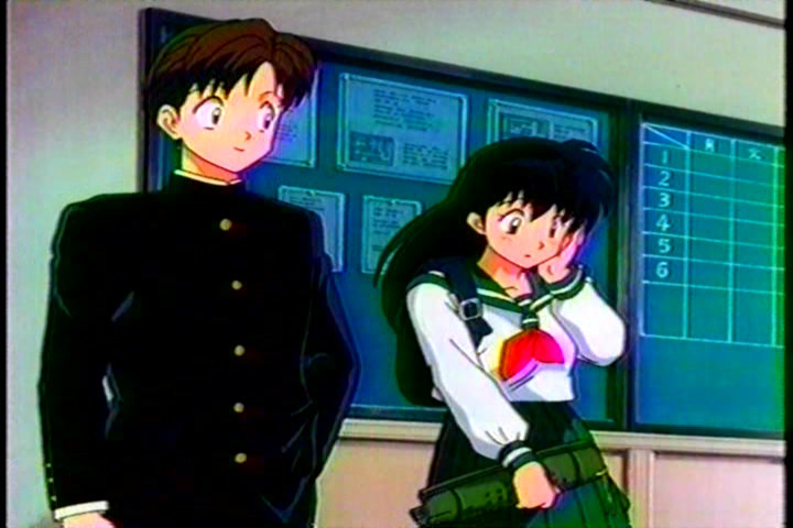 Kagome with a guy who has a crush on her at school